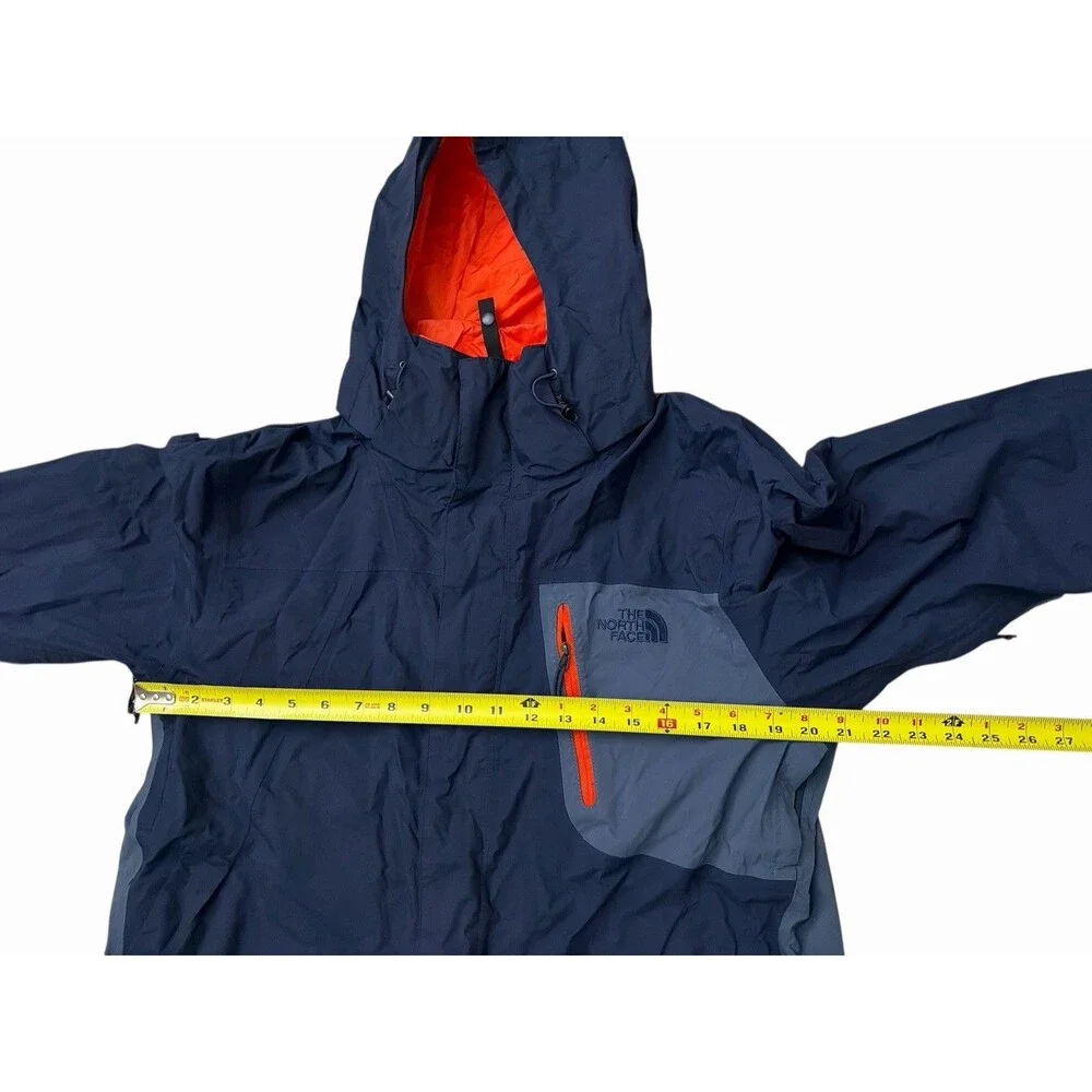 The North Face Men’s M Hooded‎ Jacket Navy Gray Orange Lining Outdoor Hiking Zip